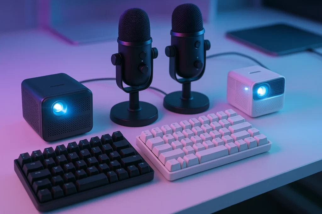 Claviers portables, projecteurs miniatures, micros-crédos tendances 2026