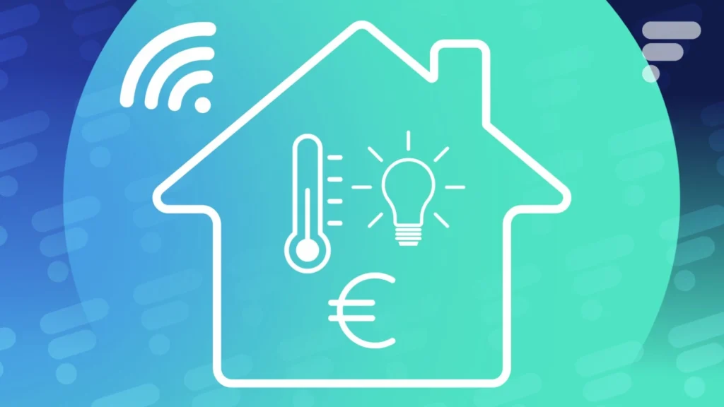Maison connectée économie énergie avec thermostat et éclairage intelligent