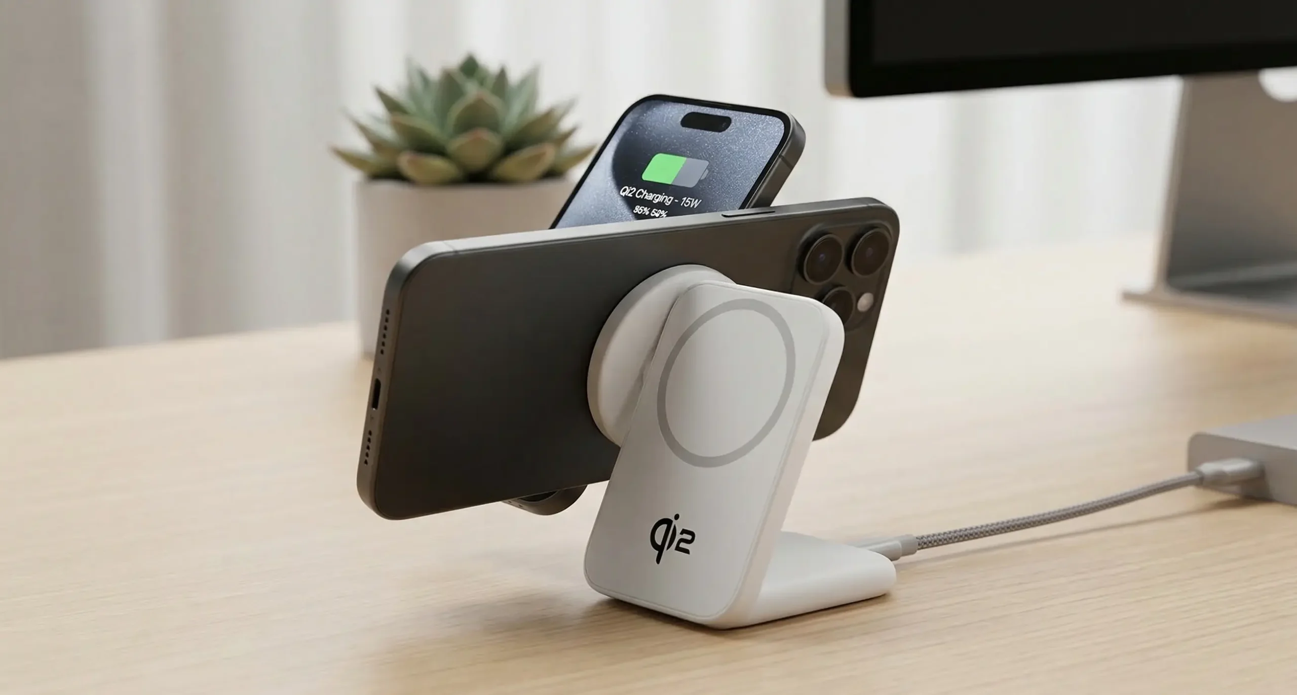 chargeur sans fil qi2 avec alignement magnetique